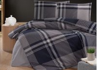 Постельное белье фланель First Choice - Veldor Navy Blue (Турция), полуторный